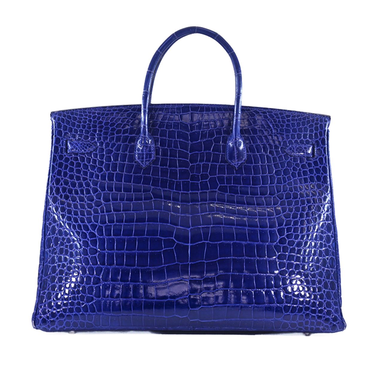 Hermès Birkin 40cm Bleu Electrique Shiny Croc PHW - Preloved