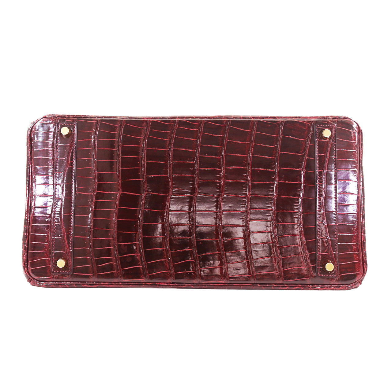 Hermès Birkin 40cm Bordeaux Shiny Croc GHW - Preloved