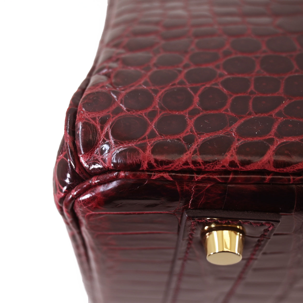 Hermès Birkin 40cm Bordeaux Shiny Croc GHW - Preloved