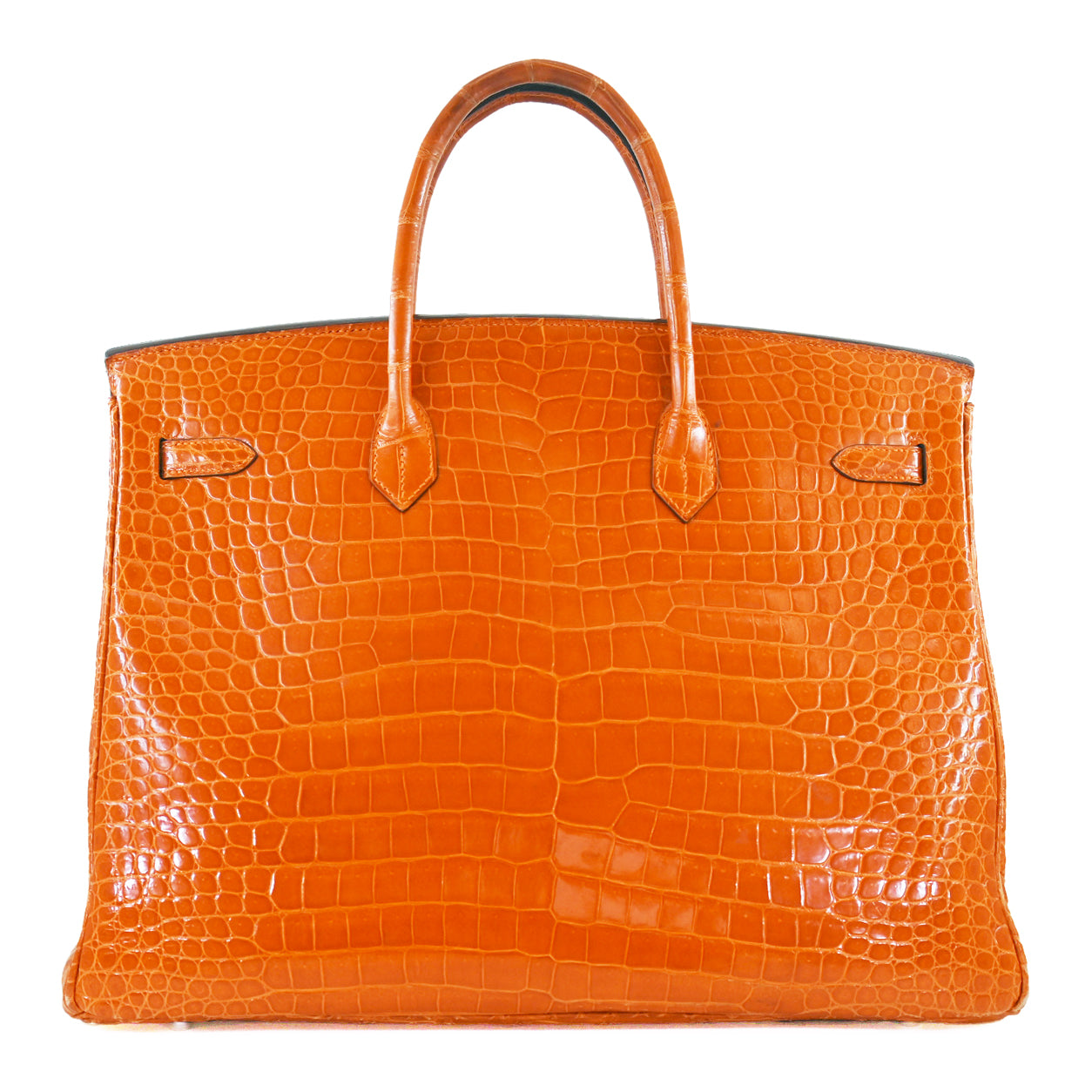 Hermès Birkin 40cm Pain d'Epice Shiny Croc PHW - Preloved