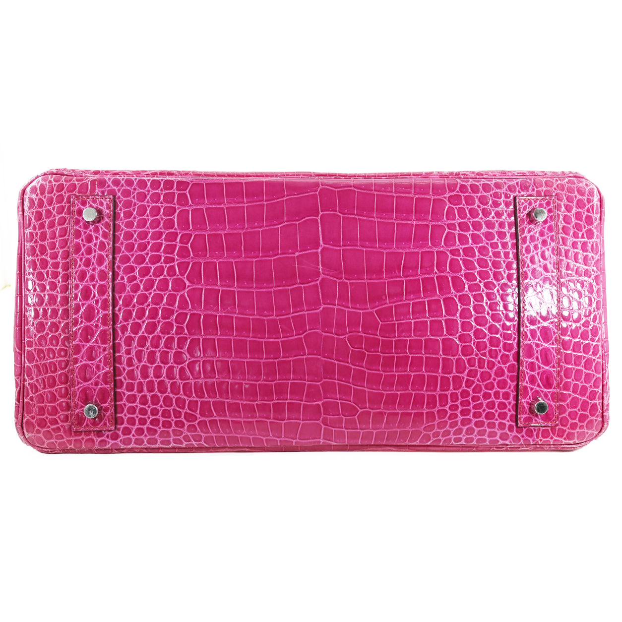 Hermès Birkin 42cm Fuchsia JPG Shoulder Shiny Croc PHW - Preloved