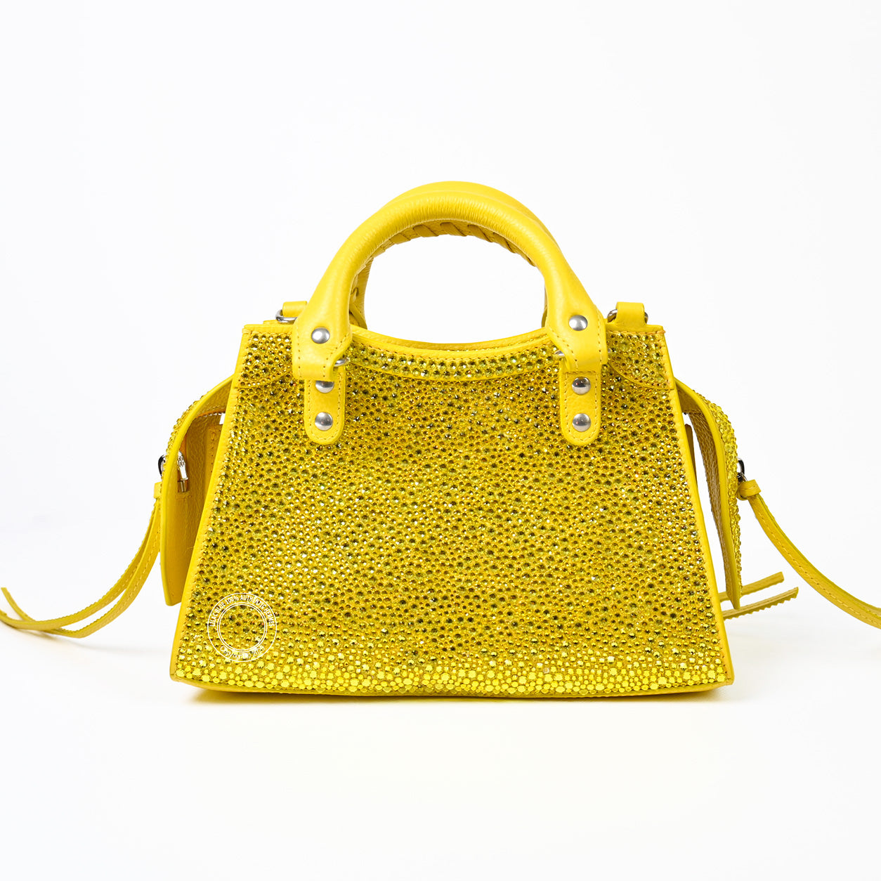 Balenciaga NEO Classic City Mini Bright Yellow with Swarovski Crystals
