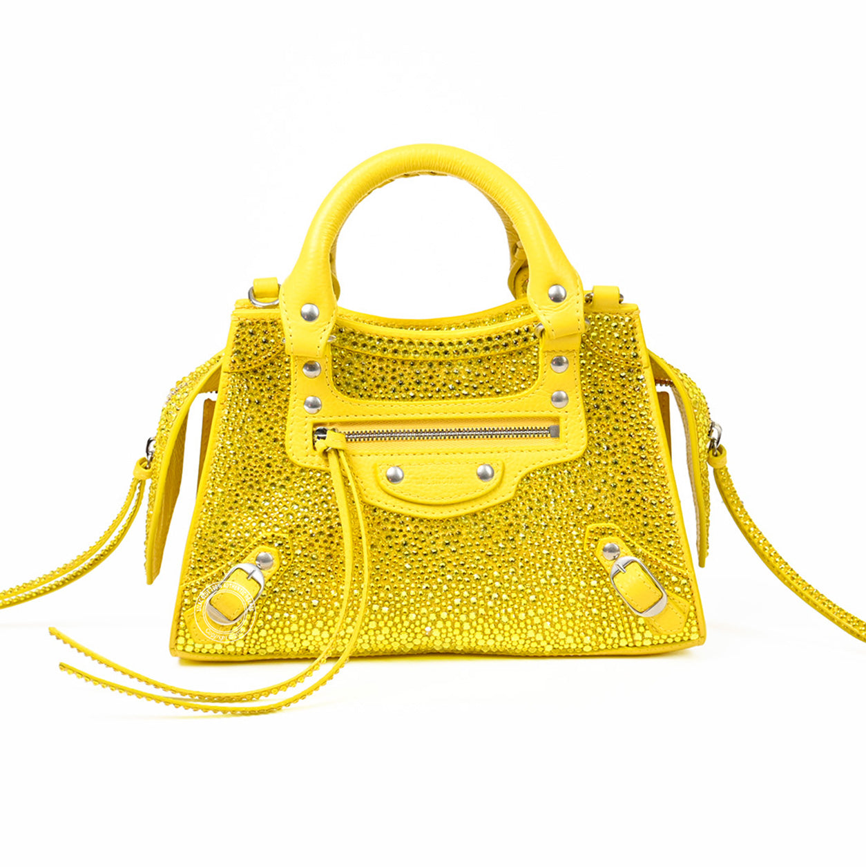 Balenciaga NEO Classic City Mini Bright Yellow with Swarovski Crystals