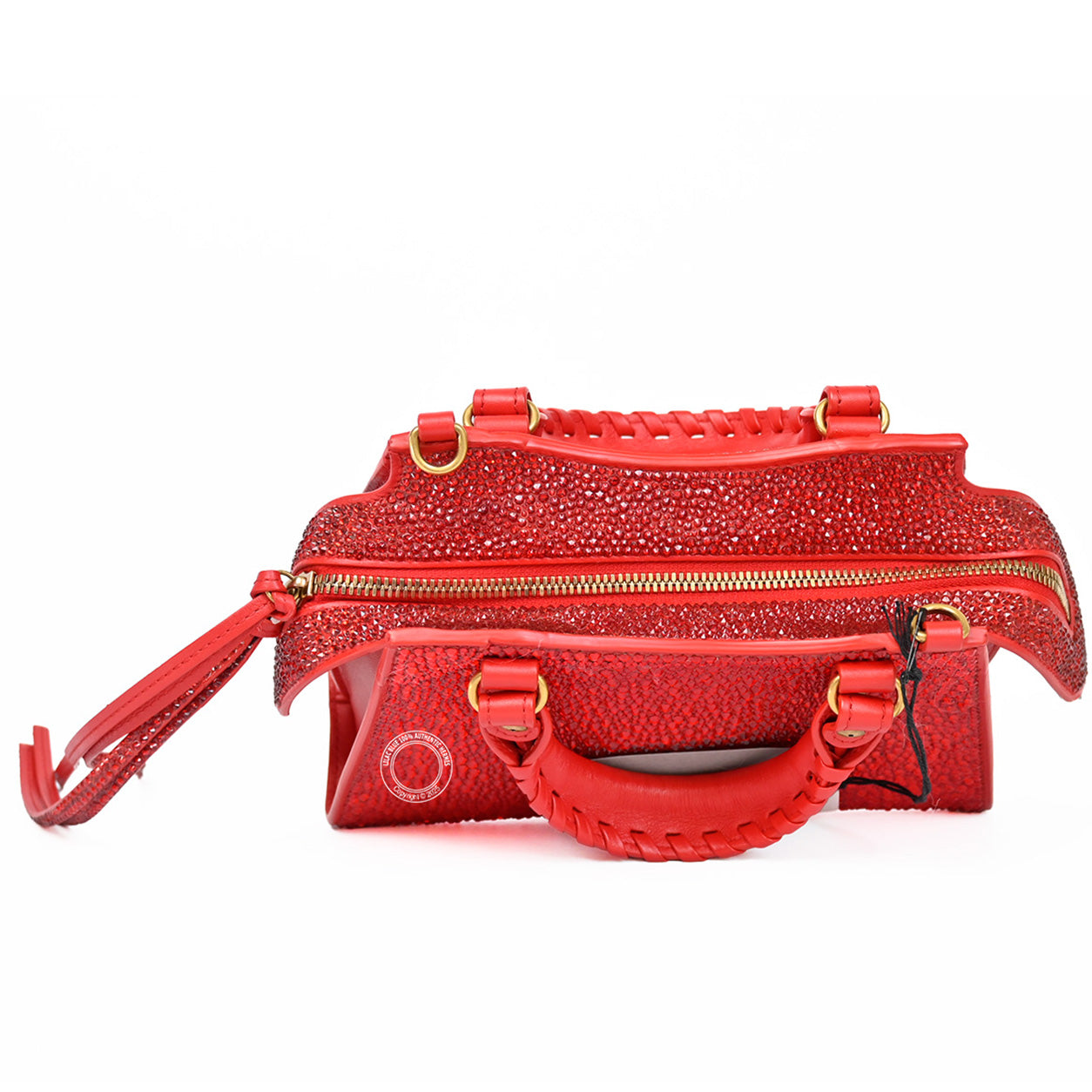 Balenciaga NEO Classic City Mini Bright Red with Swarovski Crystals