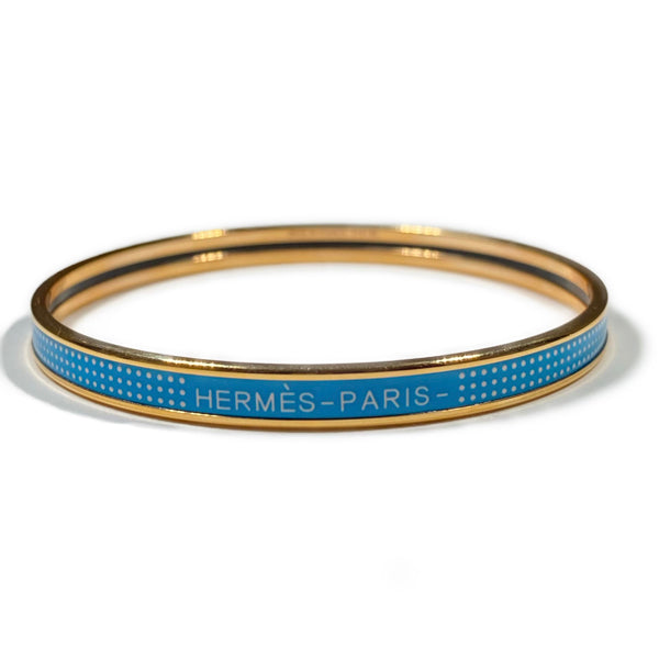 Hermès Dot Pop Bangle Light Blue / Rose Gold