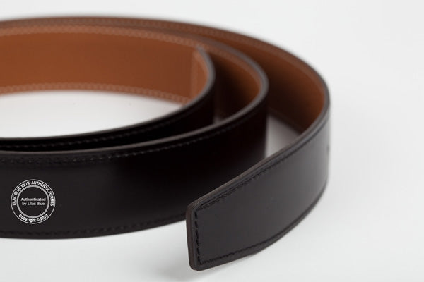 Hermès Idem Belt. Black & Gold Leather, Palladium