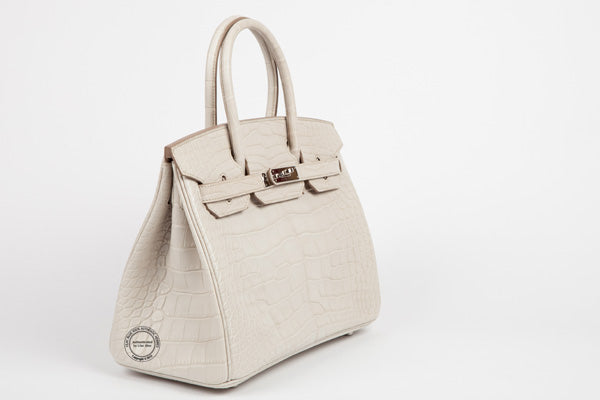 Hermès Birkin 30cm Beton Matte Croc PHW