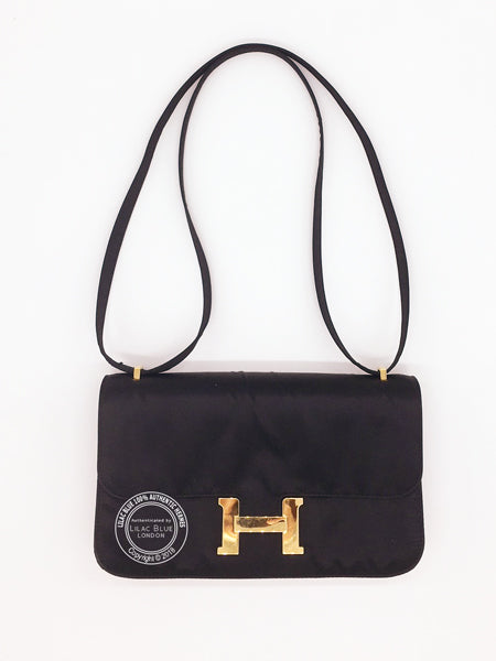 Hermès Constance 25cm Black Elan Silk GHW - Vintage