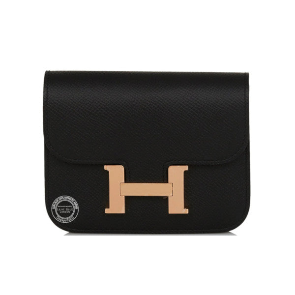 Constance Slim Wallet Black Epsom RGHW