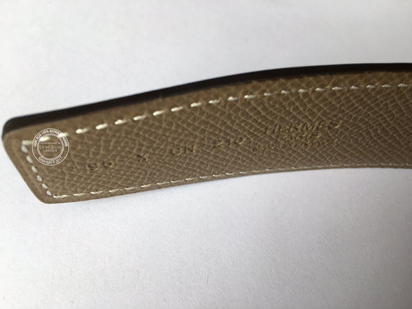 Hermès Idem Belt. Black & Etoupe Leather, Gold