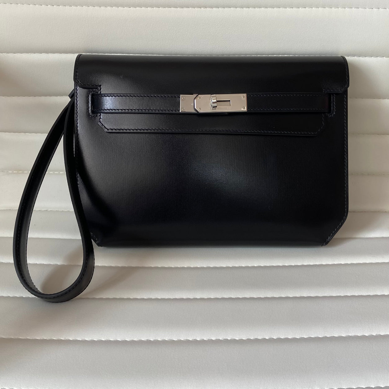 Hermes Kelly Depeche 25 Black Box PHW