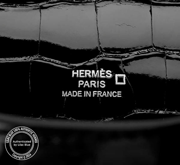 Hermès Kelly 22cm Mini Pochette Black Shiny Croc PHW