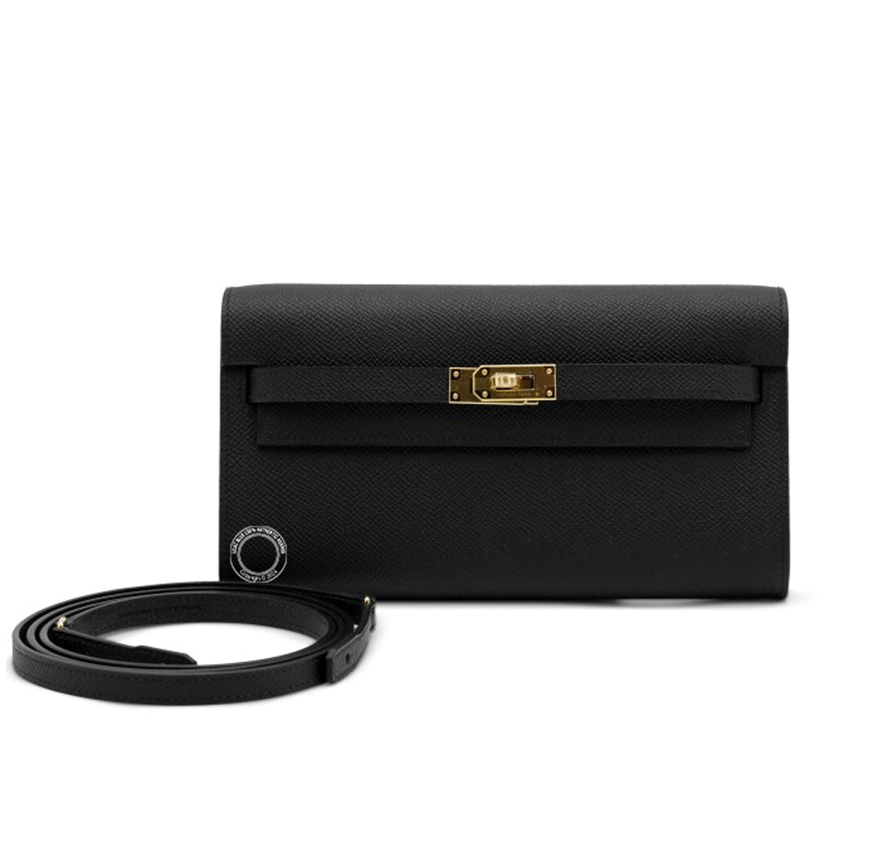 Hermès Kelly 20cm Wallet to Go Black Epsom GHW