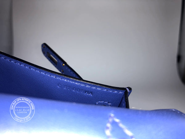 Hermès Kelly 22cm Bleu Electrique Mini Pochette Swift GHW