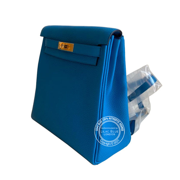 Hermès Kelly Ado Bleu Frida Clemence GHW