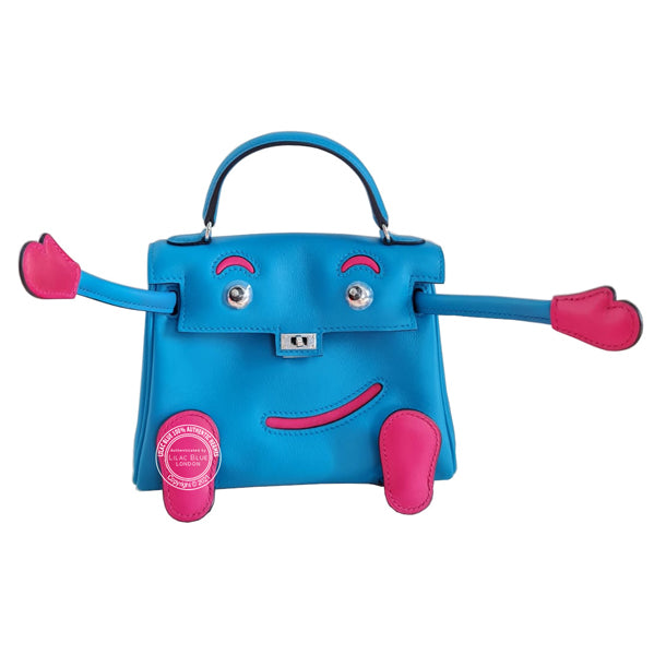 Hermès Kelly Doll Bleu Frida/Rose Extreme Swift PHW