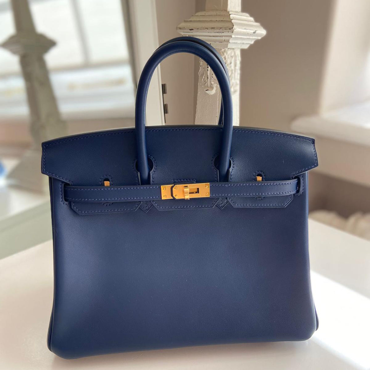 Hermès Birkin 25cm Bleu Navy Swift GHW
