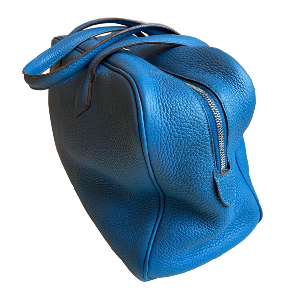 Hermès Victoria II Bleu de Galice Clemence PHW - Preloved