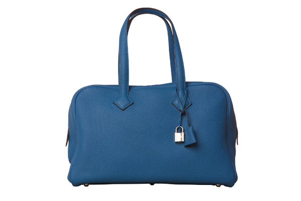 Hermès Victoria II Bleu de Galice Clemence PHW - Preloved
