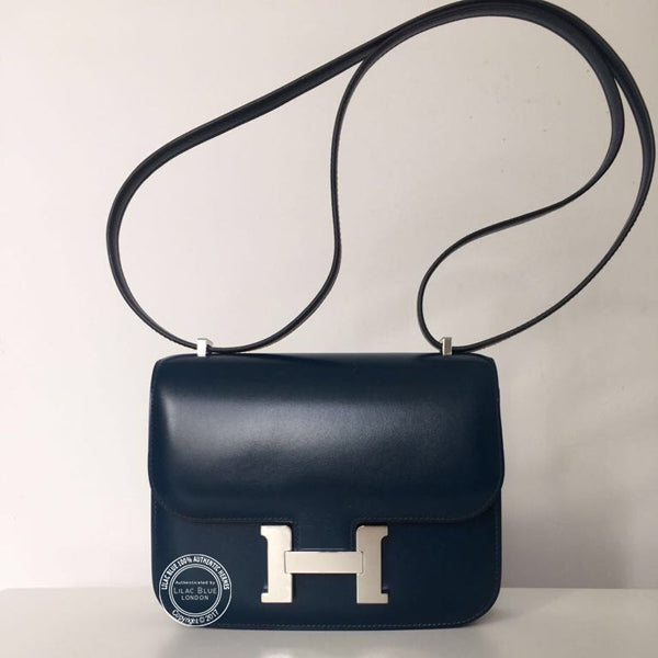 Hermès Constance 18cm Bleu de Prusse Box PHW
