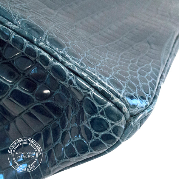 Hermès Birkin 35cm Brighton Blue Shiny Croc PHW