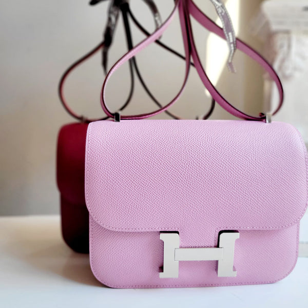 Hermes Constance 18cm Mauve Sylvestre Epsom PHW