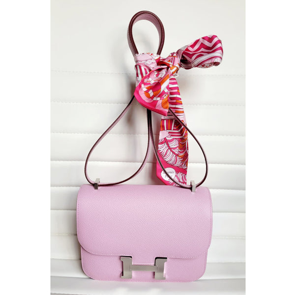 Hermes Constance 18cm Mauve Sylvestre Epsom PHW