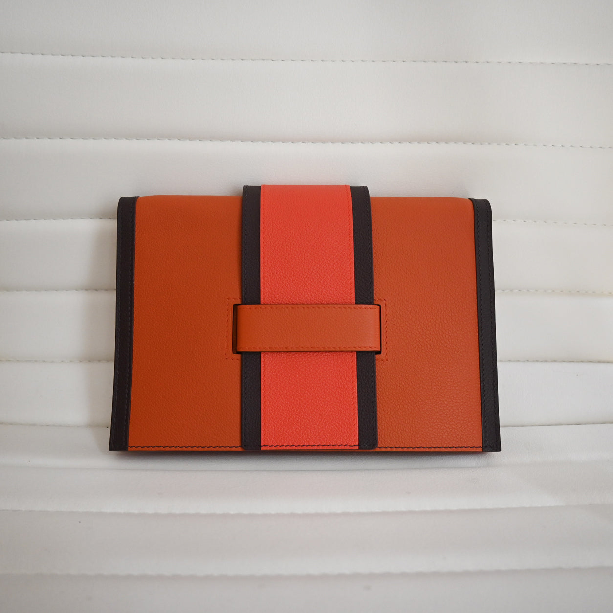 Hermès H Passant 21cm Evercolor Terre Battue/Capucine/Rouge Sellier