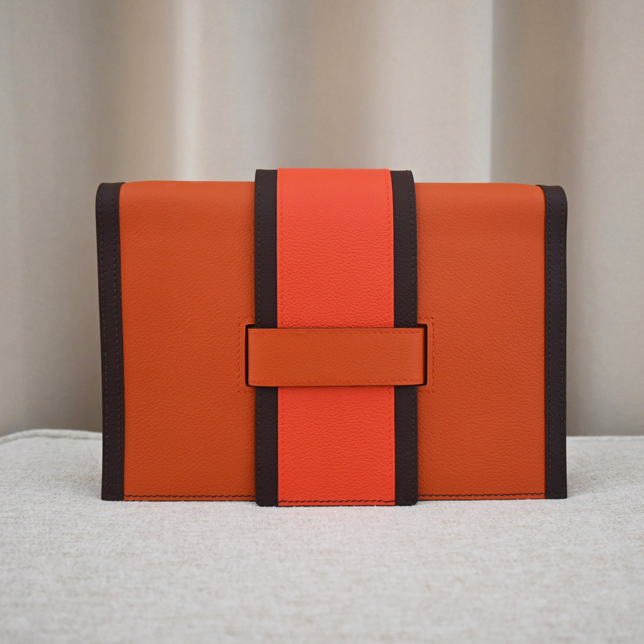 Hermès H Passant 21cm Evercolor Terre Battue/Capucine/Rouge Sellier