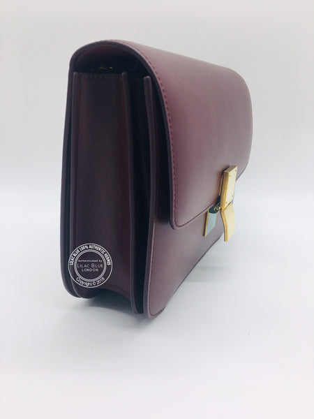 Celine Classic Box Bag Medium Burgundy