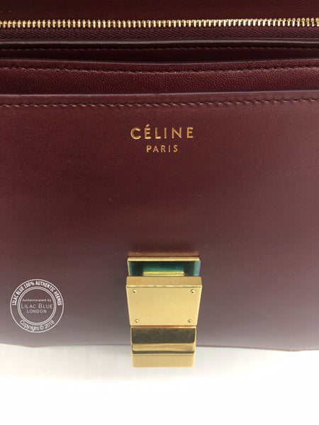 Celine Classic Box Bag Medium Burgundy