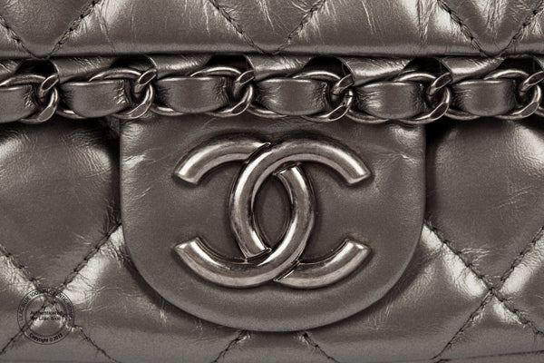 Chanel 2.55 in Metallic Grey - Preloved