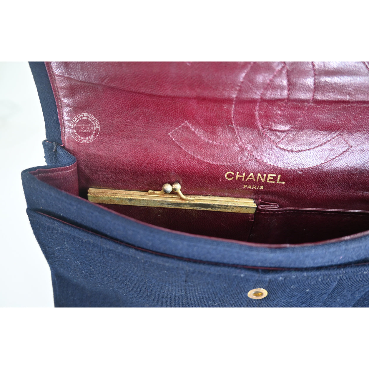 Chanel 2.55 Navy Cloth GHW - Preloved