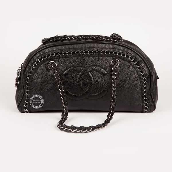 Chanel Metallic Grey Chain Bag - Preloved