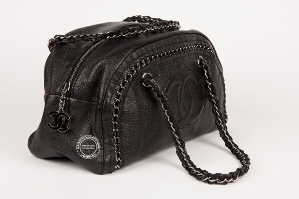 Chanel Metallic Grey Chain Bag - Preloved