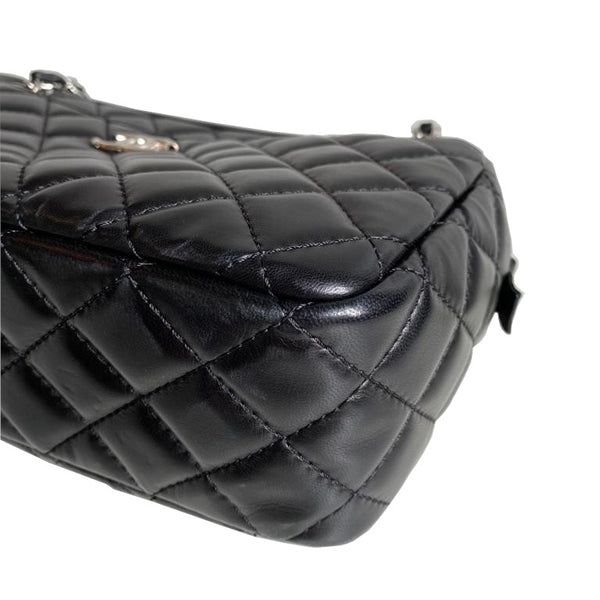 Chanel Classic Camera Case Black Lambskin Silver- Preloved
