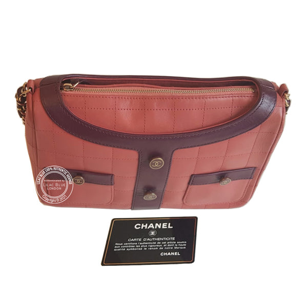 Chanel Small Girl Shoulder Bag Pink Quilted Calfskin