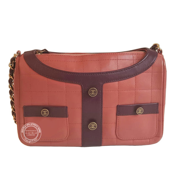 Chanel Small Girl Shoulder Bag Pink Quilted Calfskin