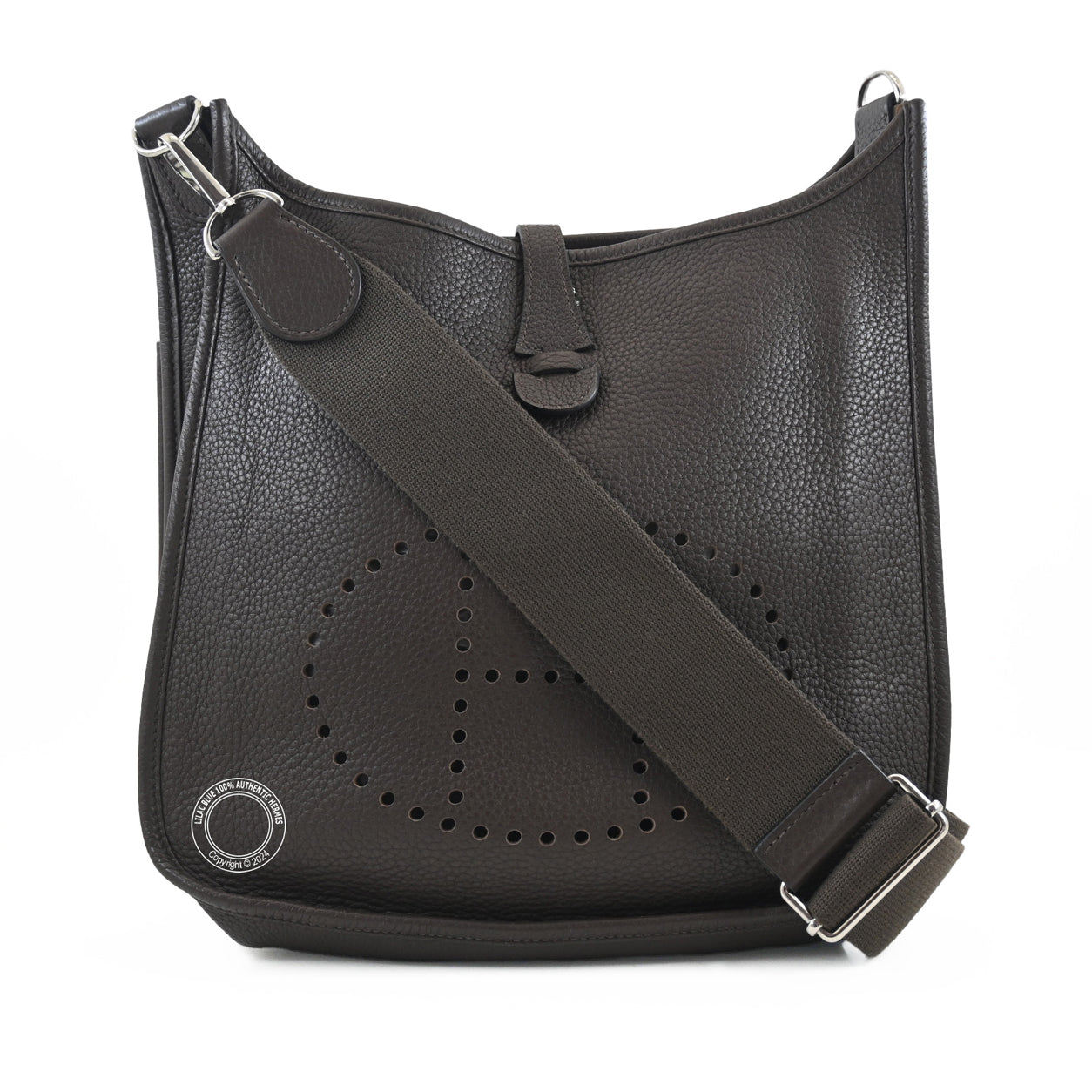 Hermès Evelyne 29cm Chocolate Clemence PHW - Preloved