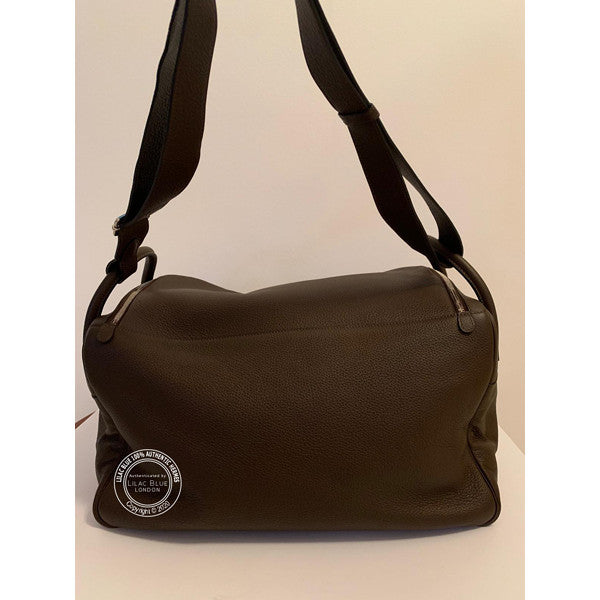Hermès Lindy 45cm Chocolate Clemence PHW