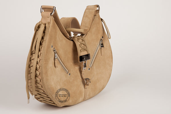 Christian Dior Beige Suede Small Shoulder Bag