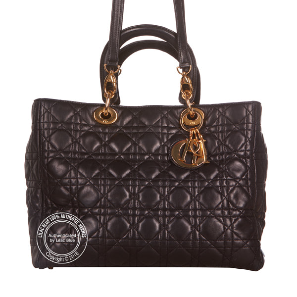 Christian Dior Black Bag. Gold, Lambskin - Preloved