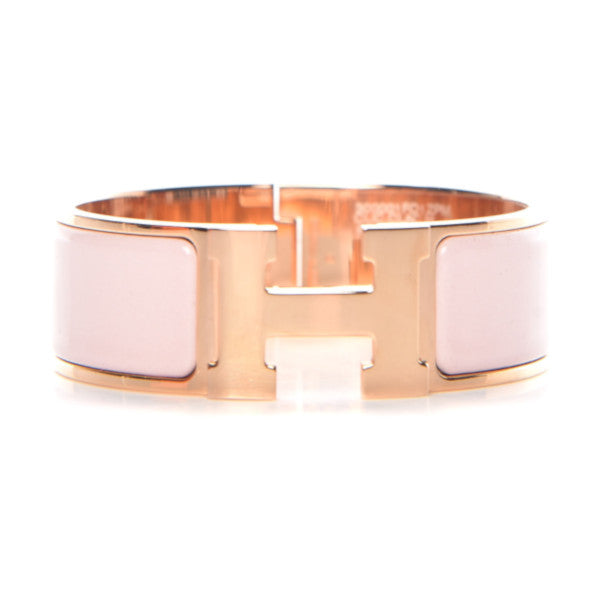 Hermès Clic Clac H Rose Candeur with Rose Gold Hardware