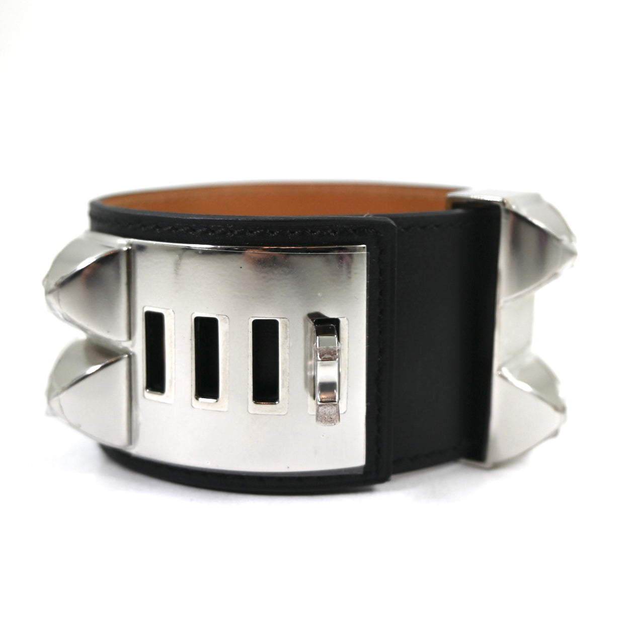 Hermès Collier de Chien in Black with Silver Hardware