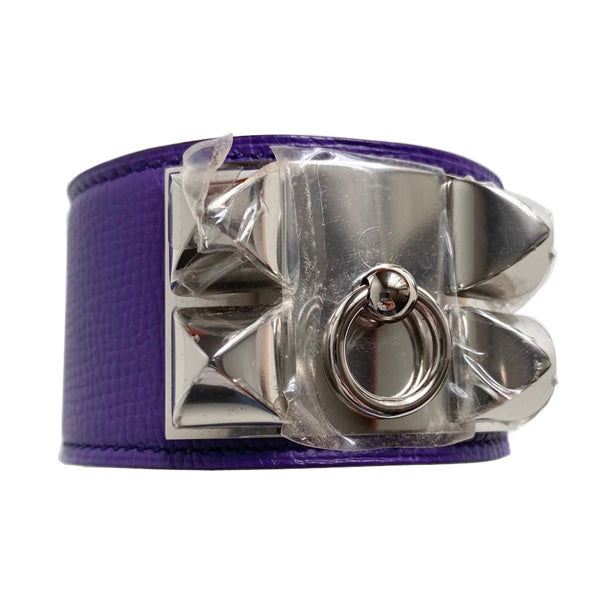 Hermès Collier de Chien in Iris with Silver Hardware