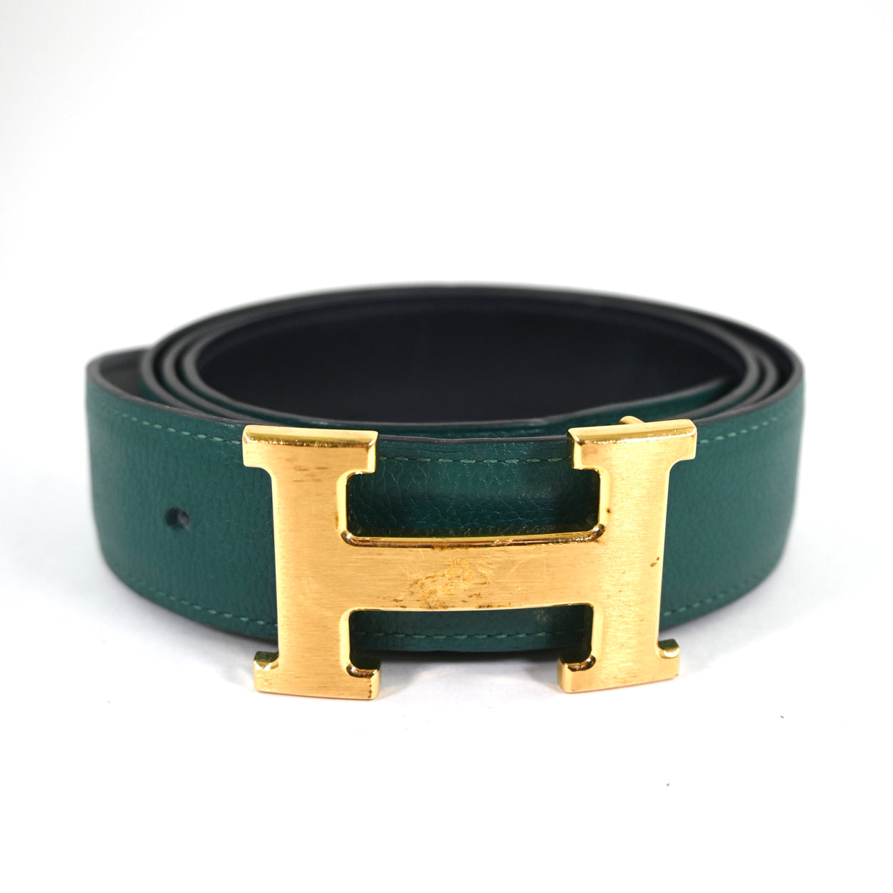 Hermès Constance Belt in Malachite & Blue. Swift & Epsom. Gold - Preloved