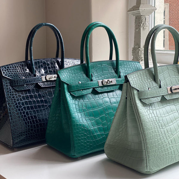 Hermès Birkin 30cm Vert Rousseau Sellier Shiny Croc BPHW