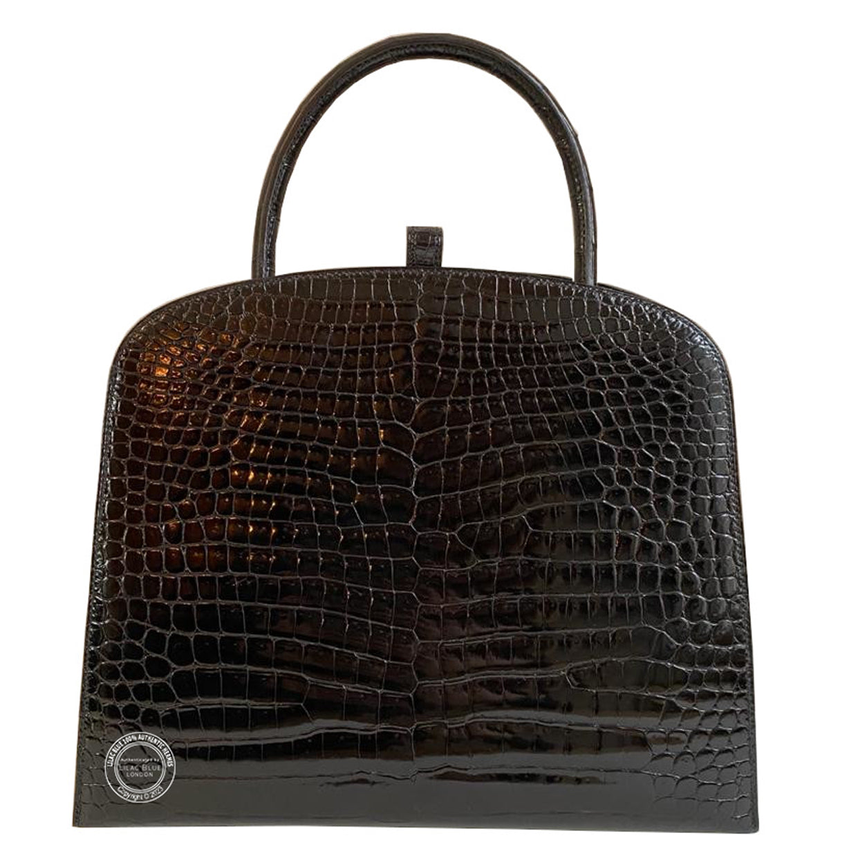 Hermès Dalvy Black Shiny Croc GHW - Vintage