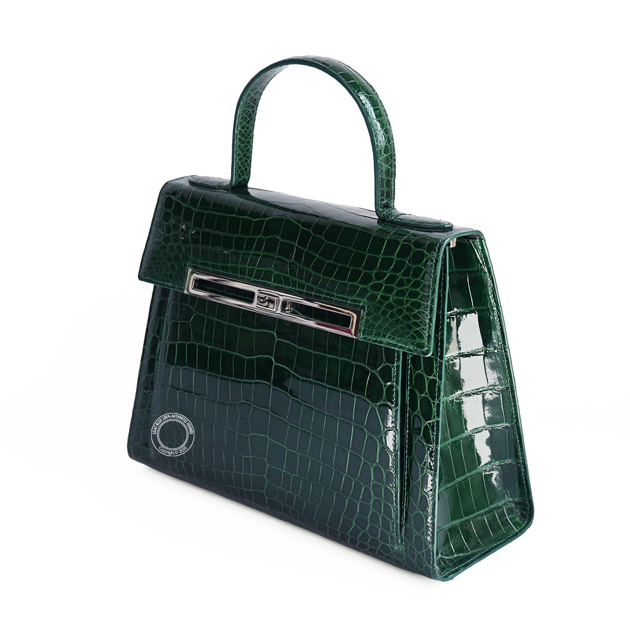 Llora Savannah. Dark Emerald, Shiny Croc PHW - Preloved