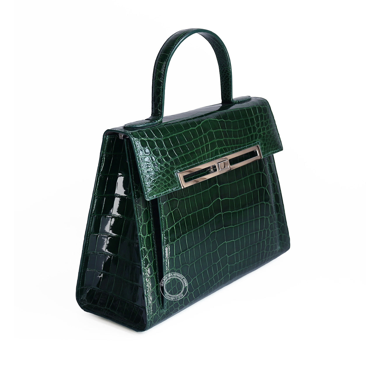 Llora Savannah. Dark Emerald, Shiny Croc PHW - Preloved
